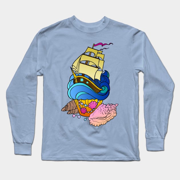 Sweet Sailing Long Sleeve T-Shirt by Luckyponytattoo